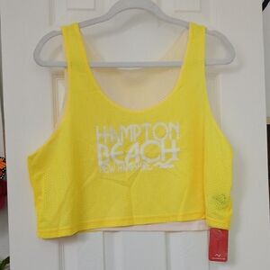 Bright Yellow Hampton Beach Net Crop Top One Size